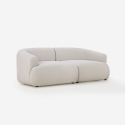 Modulsofa til 2-personer i beige stof med buet design Yuna-2 Tilbud