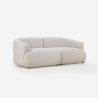 Modulsofa til 2-personer i beige stof med buet design Yuna-2 Tilbud