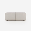 Modulsofa til 2-personer i beige stof med buet design Yuna-2 Udsalg