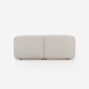 Modulsofa til 2-personer i beige stof med buet design Yuna-2 Udsalg