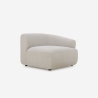 Modulsofa til 2-personer i beige stof med buet design Yuna-2 Mængderabat