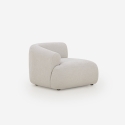 Modulsofa til 2-personer i beige stof med buet design Yuna-2 Mål
