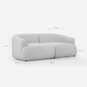 Modulsofa til 2-personer i beige stof med buet design Yuna-2 Pris