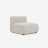 Modulsofa til 3 personer i beige stof buet design Yuna-3 Mængderabat