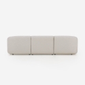 Modulsofa til 3 personer i beige stof buet design Yuna-3 Udsalg