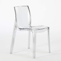 Demon hvidt cafebord sæt: 2 Femme Fatale gennemsigtig stole og 70cm kvadratisk bord Model