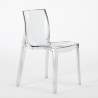 Demon hvidt cafebord sæt: 2 Femme Fatale gennemsigtig stole og 70cm kvadratisk bord Model