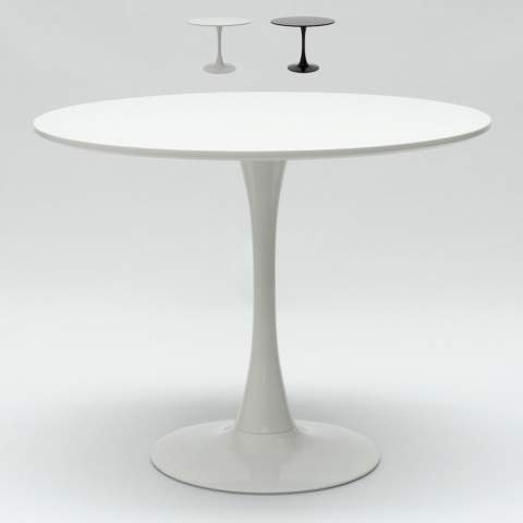 Tulipan lille rundt bord 80cm design spisebord lavet plade og metal Kampagne