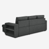 Sovesofa med 3 pladser med opbevaringspude, USB-C og bogreol Civis 