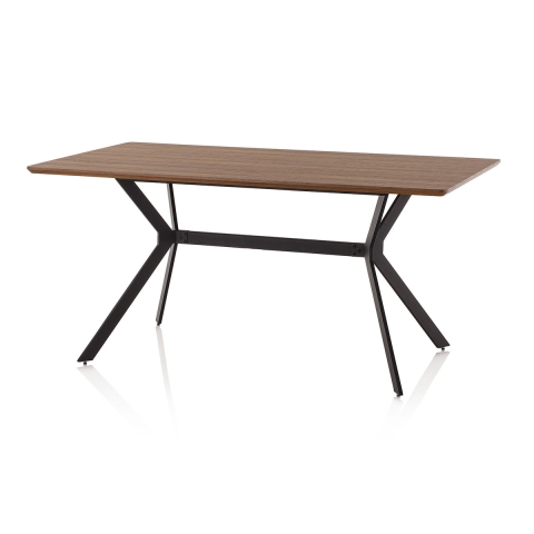 Moderne spisebord 160x90cm i træ og industrielt metal Monaco Kampagne