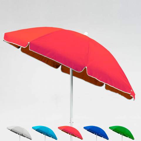 Capri letvægts parasol af stål på 200cm til stranden med vippemekanisme