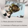 Sæt med 2 amerikanske bordmåtter med maritimt design 42x30cm Acquario På Tilbud