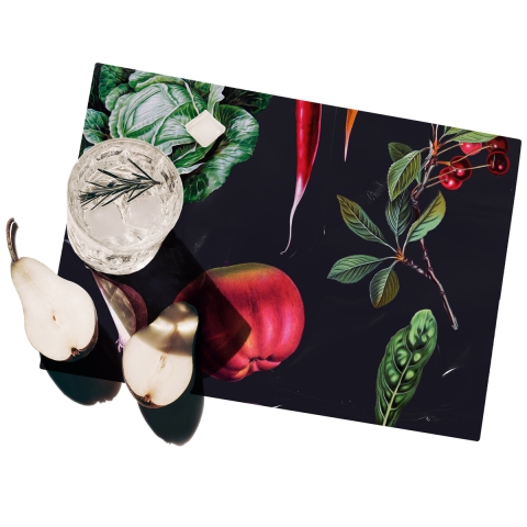 Sæt med 2 naturligt designede plasttabletter 42x30 cm til køkkenet Kampagne