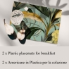 Sæt med 2 botaniske dækkeservietter 42x30 cm, Foresta Verde design På Tilbud