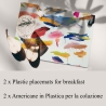 Sæt med 2 vaskbare plastduge i farverige strøg Pennellate På Tilbud