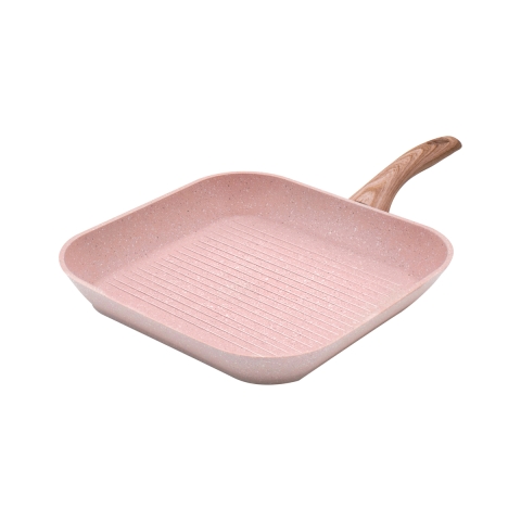 Nonstick grillpande granit effekt rosa 28x28 Bisetti Stonerose Kampagne