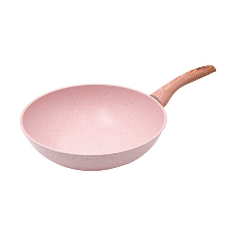 Padella 28cm non-stick wok effekt granit rosa Bisetti Stonerose Kampagne