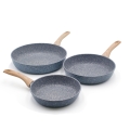 Sæt med 3 non-stick aluminiumpander med træhåndtag Pierre Gourmet Kampagne