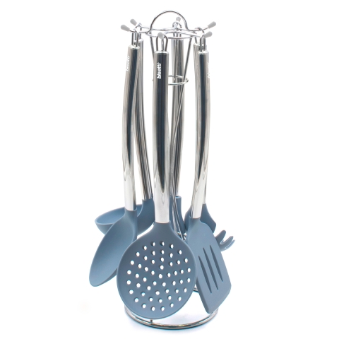 Sæt 6 utensil tilbehør køkken i silikone med holder Pierre Gourmet Kampagne