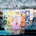 Sæt med 6 farverige vandglas i assorteret glas 10 cm Murrine På Tilbud