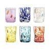 Sæt med 6 farverige vandglas i assorteret glas 10 cm Murrine Tilbud