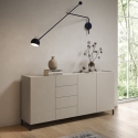 Moderne minimal design skænk med 3 låger og 4 skuffer 174x40x84 Solaria På Tilbud