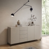 Moderne minimal design skænk med 3 låger og 4 skuffer 174x40x84 Solaria På Tilbud