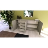 Moderne minimal design skænk med 3 låger og 4 skuffer 174x40x84 Solaria Mængderabat