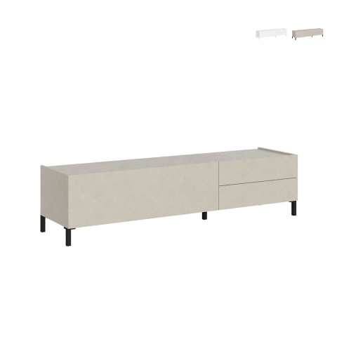 Minimal TV bord 1 rum og 2 skuffer stue living 160x42x40 Solaria Kampagne