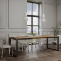 Udtrækkeligt bord til 18 personer i industrielt design 90×180-440 Tecno Evolution På Tilbud