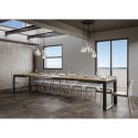 Udtrækkeligt bord til 18 personer i industrielt design 90×180-440 Tecno Evolution Valgfri