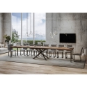 Udtræksbord i industrielt design, antracit træ, 90x180-440 Famas Udsalg