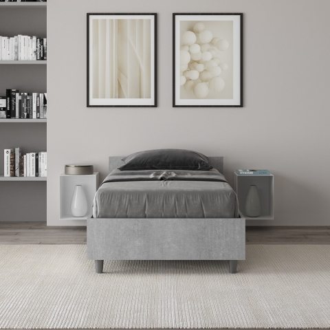 Enkeltseng 80x190cm moderne uden ramme grå cement Nuamo Kampagne