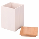 Stort køkkenglas 10x10x14,5cm i stentøj låg 1080ml Modern Tilbud