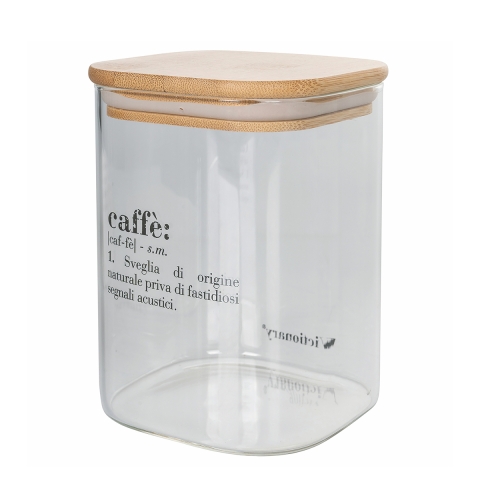 Glaskrukke til kaffe 10x10x14cm med bambuslåg Victionary Kampagne