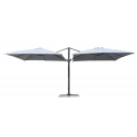 Oslo 3x3 m stor kvadratisk dobbelt hænge parasol til udendørs med tilt Egenskaber