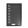Sort vertikalt tavle ugeplan 40x60 cm med kridt Victionary Week Kampagne