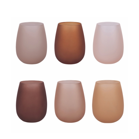 Sæt 6 glas i glas iseffekt 600ml Happy Hour Chocolate Kampagne