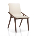 Sæt 2 spisebordsstole moderne design i træ og kunstlæder beige Hays Kampagne