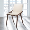 Sæt 2 spisebordsstole moderne design i træ og kunstlæder beige Hays På Tilbud