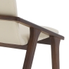 Sæt 2 spisebordsstole moderne design i træ og kunstlæder beige Hays Udsalg