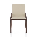 Sæt 2 spisebordsstole moderne design i træ og kunstlæder beige Hays Udvalg