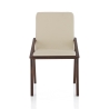 Sæt 2 spisebordsstole moderne design i træ og kunstlæder beige Hays Udvalg