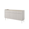 Moderne beige skænk med 3 skuffer og 3 låger, Bitter design Rabatter