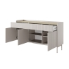 Moderne beige skænk med 3 skuffer og 3 låger, Bitter design Udvalg