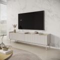 Moderne lavt TV-møbel, beige med 2 klaplåger, 153x50x38, Bitter Kampagne