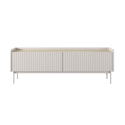 Moderne lavt TV-møbel, beige med 2 klaplåger, 153x50x38, Bitter På Tilbud