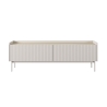 Moderne lavt TV-møbel, beige med 2 klaplåger, 153x50x38, Bitter På Tilbud