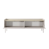 Moderne lavt TV-møbel, beige med 2 klaplåger, 153x50x38, Bitter Tilbud