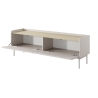 Moderne lavt TV-møbel, beige med 2 klaplåger, 153x50x38, Bitter Rabatter